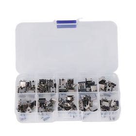 100Pcs TYPE C USB Female Plug Connector Jack Solder Repair Replacement Adapter Assortment Set