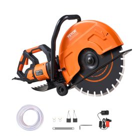 VEVOR Electric Concrete Saw, 16 In, 3200 W 15 A Motor Circular Saw Cutter With Max. 6 In Adjustable Cutting Depth, Wet Disk Saw Cutter Includes Water