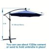 10 ft Outdoor Patio Umbrella Solar Powered LED Lighted Sun Shade Market Waterproof 8 Ribs Umbrella with Crank and Cross Base for Garden Deck Backyard