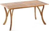 Outdoor Dining Table 59" Rectangular Wood Table