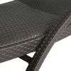 Outdoor Wicker Chaise Lounge Outside Lounge Chairs with Aluminum Frame, Set of 2