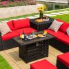 42 Inch 50000 BTU Propane Fire Pit Table with Ore Powder Surface