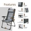 2 Pieces Patio Folding Dining Chair set with Adjustable Backrest