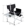 1-piece Padded Folding Outdoor Chair with Side Table and Storage Pockets,Lightweight Oversized Directors Chair for indoor, Outdoor Camping