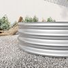 Raised Garden Bed Outdoor, Oval Large Metal Raised Planter Bed for for Plants, Vegetables, and Flowers - Silver