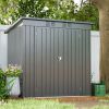 6 x 4 ft Outdoor Storage Shed, All Weather Tool Shed for Garden, Backyard, Lawn, Black