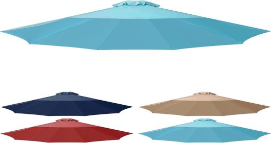 9' Patio Umbrella Replacement Canopy Outdoor Table Market Yard Umbrella Replacement Top Cover, Turquoise