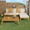 GRENADA L Shape 5pc Acacia Sectional Patio Sofa Set