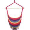 Distinctive Cotton Canvas Hanging Rope Chair with Pillows Rainbow