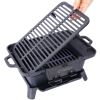 Oval Cast Iron Grill Outdoor, Portable Charcoal Grill and Tabletop Cast Iron Skillet - 100% Cast Iron, Enameled, Durable, Small Charcoal Grill