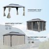 Gazebo 10x14FT, Outdoor Gazebo with Double Roofs, Privacy Curtains, Mosquito Nettings, Heavy Duty Metal Frame Party Tent Canopy for Patio, Backyard