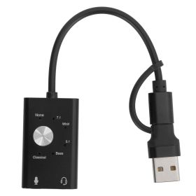 TypeC to Audio Sound Card 7.1 Channel Laptop External 2 in 1 Sound Card USB Audio Adapter