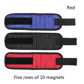 Fifteen-Compartment Powerful Magnetic Wristband (Option: Red-Five rows of 10 magnets)