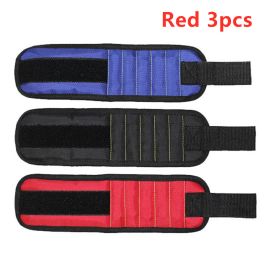 Fifteen-Compartment Powerful Magnetic Wristband (Option: Red 3pcs-Five rows of 15 magnets)