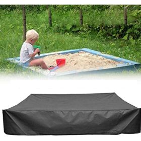 Sandbox Cover, Square Protective Cover for Sand and Toys Away from Dust and Rain, Sandbox Canopy with Drawstring (Color: Black, size: 150*150cm)