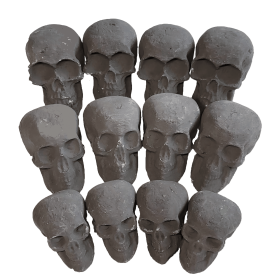 Ceramic Skulls for Fire Pit, Outdoor Fire Tables, 7pcs Reusable Spooky Imitated Human Skull Gas Log for Party, Bonfire,Campfires,Fireplaces, 3.1 inch (Style: 12pcs Mixed Size)