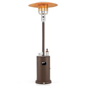 50000 BTU Propane Patio Heater with Round Table Design (Color: Brown)