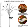 Solar Garden Lights Outdoor Decorations; 4 Pack Upgraded 8 LED Solar Powered Firefly Lights; Flexible Waterproof Solar Swaying Light for Yard Pathway