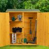 Outdoor Storage Shed with Lockable Door, Wooden Tool Storage Shed with Detachable Shelves and Pitch Roof, Natural/Gray