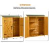 Outdoor Storage Shed with Lockable Door, Wooden Tool Storage Shed with Detachable Shelves and Pitch Roof, Natural/Gray