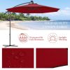 10 Feet Patio Umbrella with Crank and Solar LED Lights