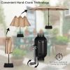 15 Feet Double-Sided Twin Patio Umbrella with Crank and Base