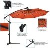 10 Feet Patio Umbrella with Crank and Solar LED Lights