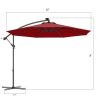 10 Feet Patio Umbrella with Crank and Solar LED Lights