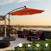 10 Feet Patio Umbrella with Crank and Solar LED Lights