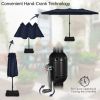 15 Feet Double-Sided Twin Patio Umbrella with Crank and Base