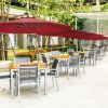 10 Feet Patio Umbrella with Crank and Solar LED Lights