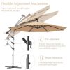 10 Feet Patio Umbrella with Crank and Solar LED Lights