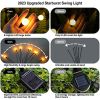 Solar Garden Lights Outdoor Decorations; 4 Pack Upgraded 8 LED Solar Powered Firefly Lights; Flexible Waterproof Solar Swaying Light for Yard Pathway