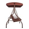 VEVOR 3-Seat Patio Swing Chair, Converting Canopy Swing, Outdoor Patio Porch with Adjustable Canopy, Removable Thick Cushion and Alloy Steel Frame